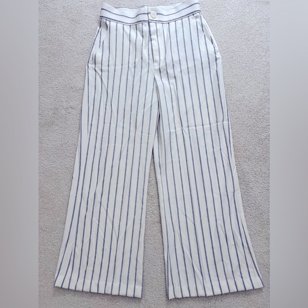 Zara High Waist Stripe Wide Leg Pants